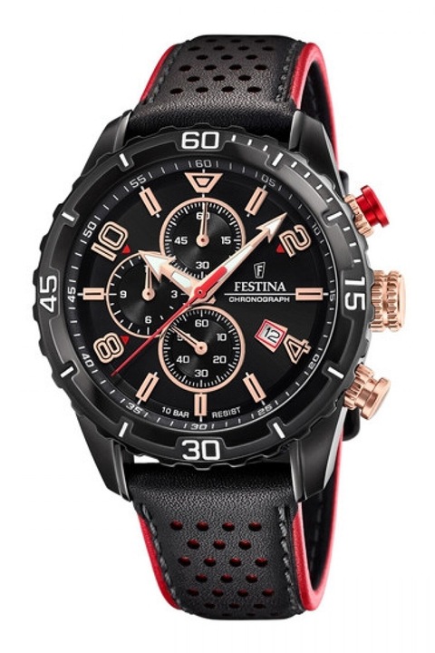 Festina, Ceas cronograf de otel inoxidabil, Negru