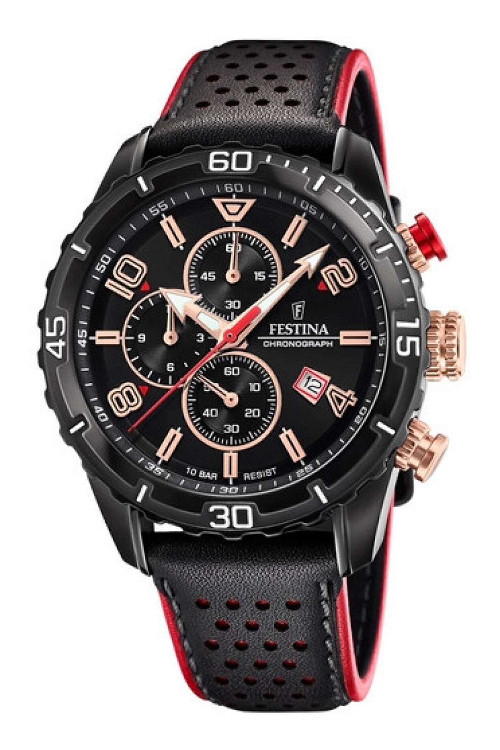 Festina, Ceas cronograf de otel inoxidabil, Negru