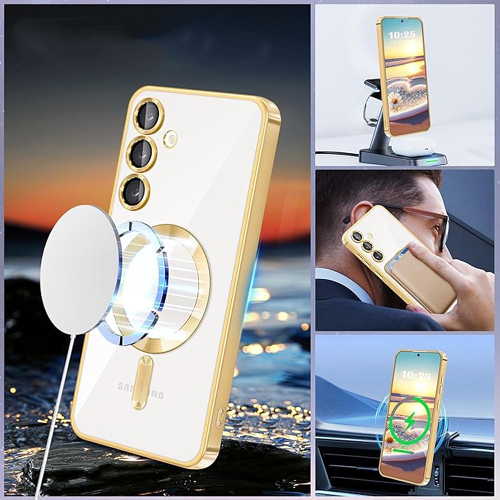 Husa MagSafe pentru Samsung Galaxy S23, Accesorio Luxury Crystal, Pink