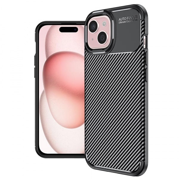 Husa pentru iPhone 15 - Techsuit CarbonFiber - Black