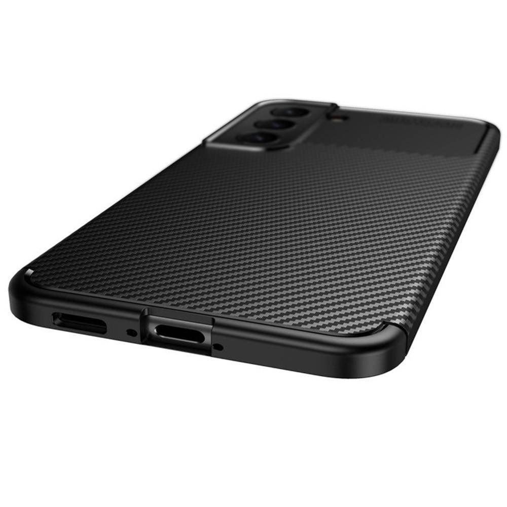 Husa pentru Samsung Galaxy S22 5G S901, Techsuit, CarbonFiber, Neagra