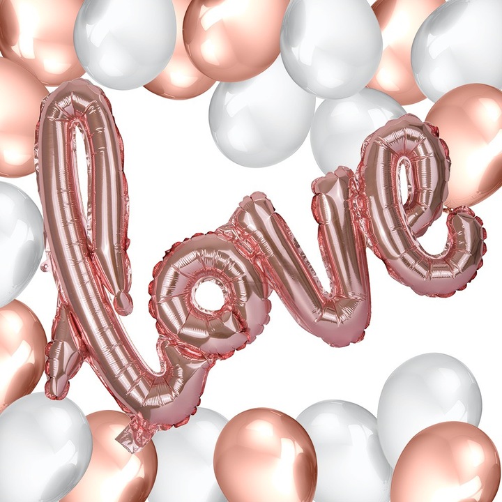 Rózsaarany lufik, Dekolo.pl, szett, 30x45cm