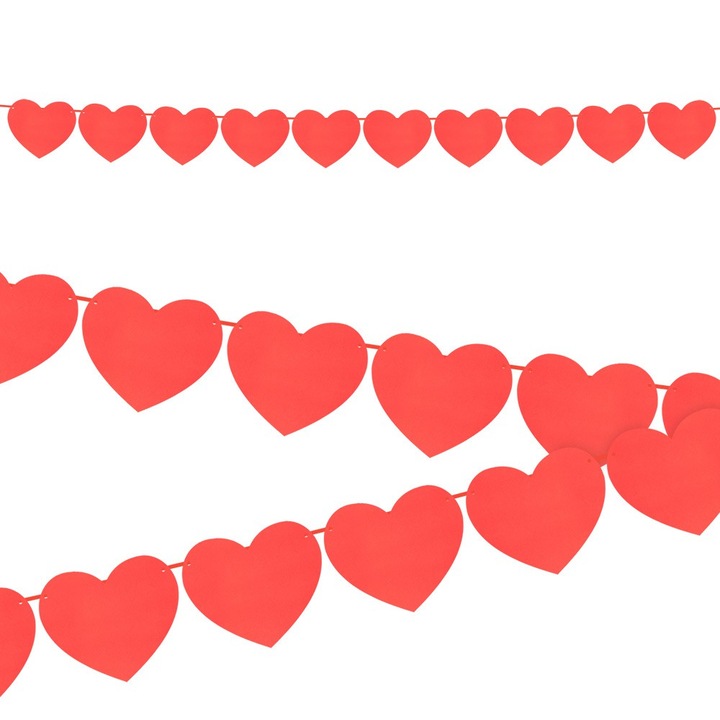 Dekoratív transzparens, PartyCollection, Papír, 2,5 m, Piros