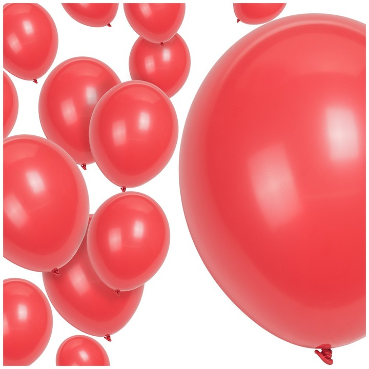Латексови балони, Dekolo.pl, 25 броя, червени, идеални за декорации