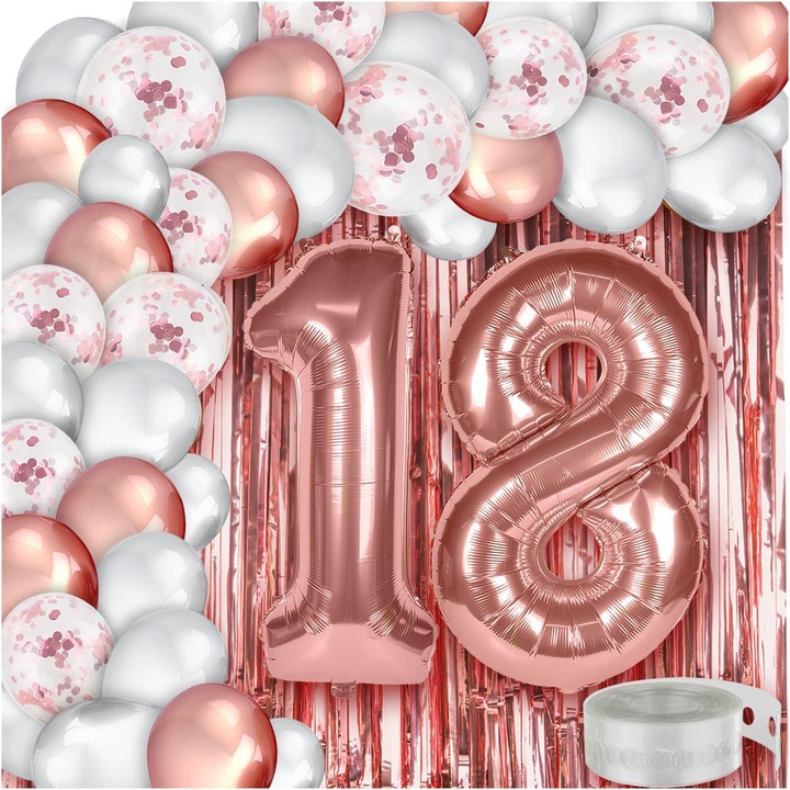 Dekolo.pl parti lufi szett, 18. születésnap, többszínű