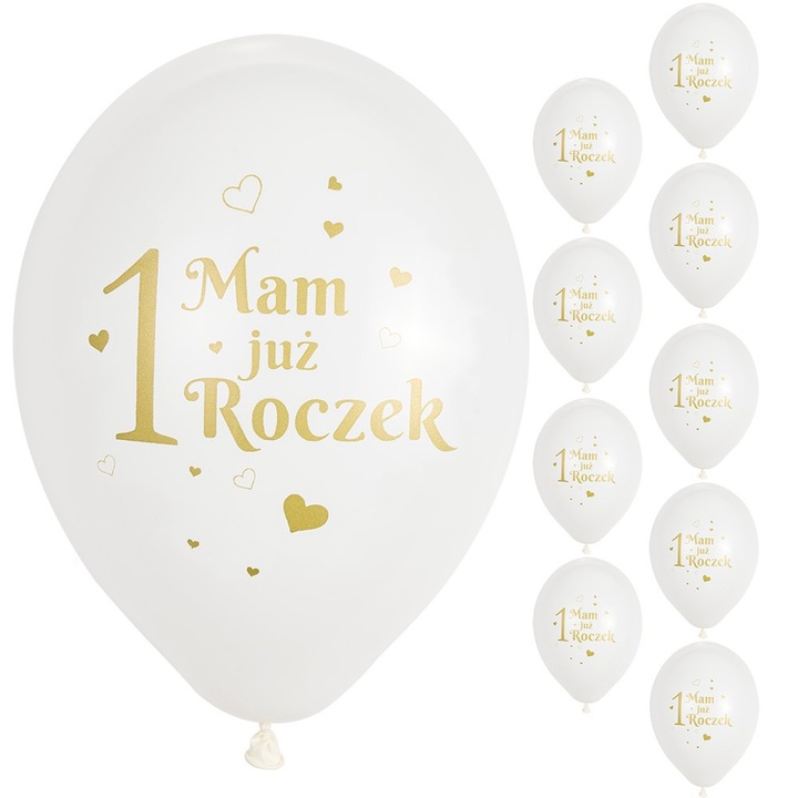 Комплект балони за декорация, Dekolo.pl, 10 броя, бели, 30 см