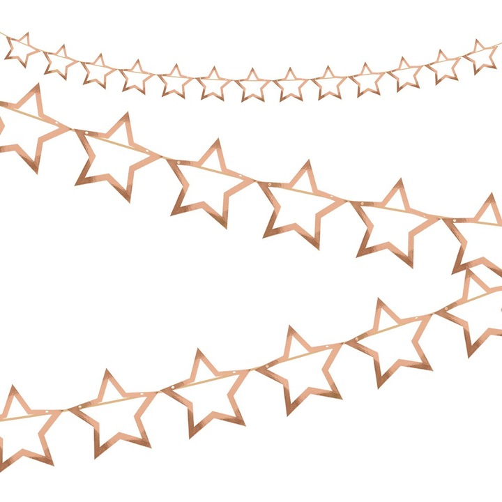 Dekoratív füzér, Dekolo.pl, rózsaszín arany, 14 cm x 2,5 m