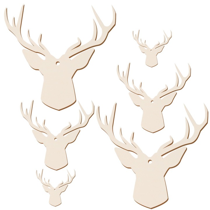 Set 30 Globuri de Craciun, Dekolo, Model Cerb, Bej