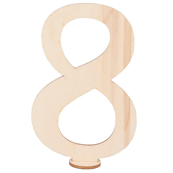 Numar masa, Dekolo.pl, Lemn, Cifra 8, Bej