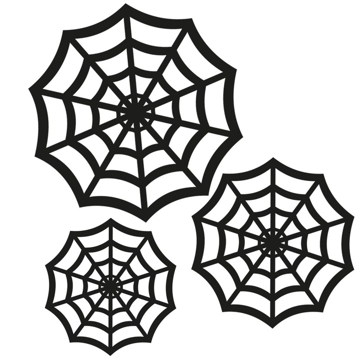 Set 3 decoratiuni de Halloween, Dekolo, Fetru, 30/35/40 cm, Negru