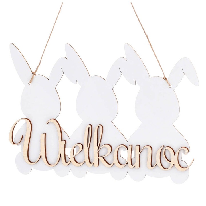 Dekoratív nyuszis akasztó, Dekolo.pl, 26x18cm, többszínű, 3D