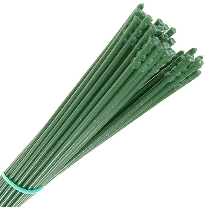 Set 50 tulpini pentru flori artificiale, Dekolo, 40 cm, Verde