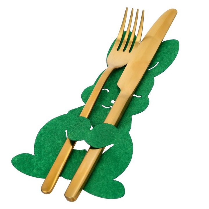 Suporturi tacamuri, Dekolo.pl, set 6 bucati, 18x10,5cm, filc, model iepuras