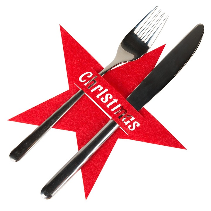 6 db evőeszköztartó készlet, Dekolo, Star Modell, piros