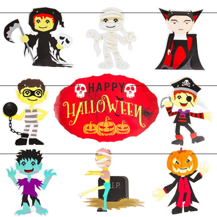 Girlanda Halloween, Dekolo, Hartie, 200 cm, Multicolor