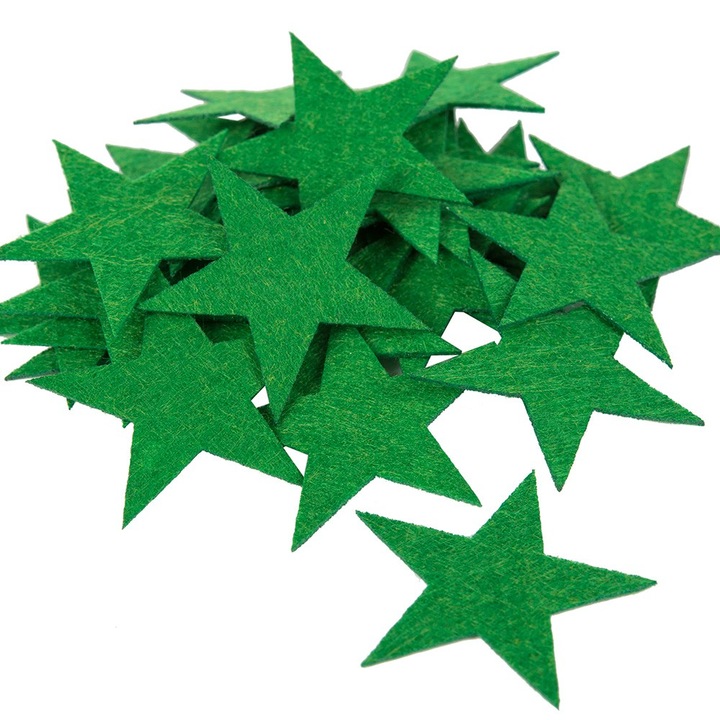 30 db-os díszcsillag készlet, Dekolo.pl, zöld, 3,5 cm