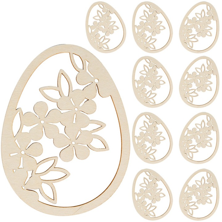 Ou de Lemn 5buc Decorat de Paste Oua de Paste Oua Decorative de Paste