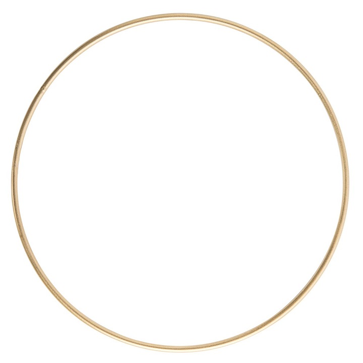 Obiect decorativ Dekolo, cerc metalic, auriu, 25cm