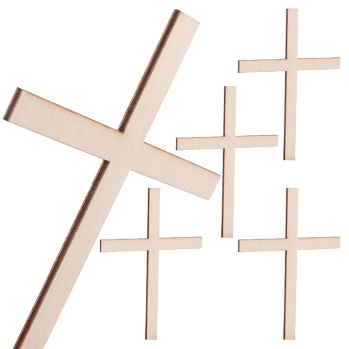 5 db díszkereszt készlet, Dekolo.pl, fa, 12x9cm