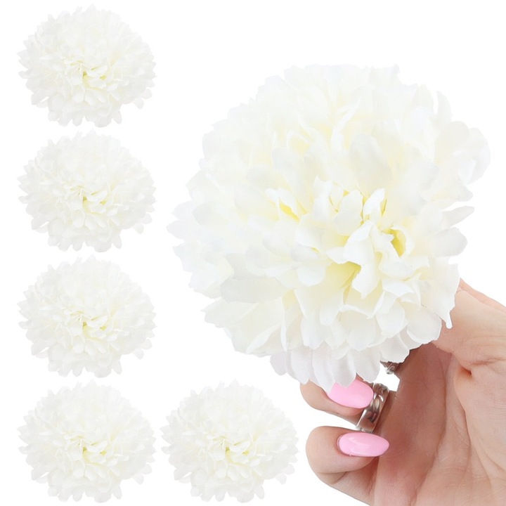 6 db művirág készlet Dekolo.pl, fehér, 10cm