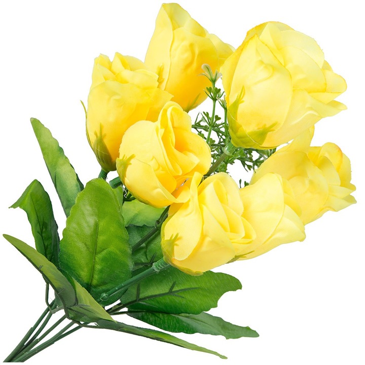 Művirágcsokor, Dekolo.pl, 34 cm, sárga/zöld