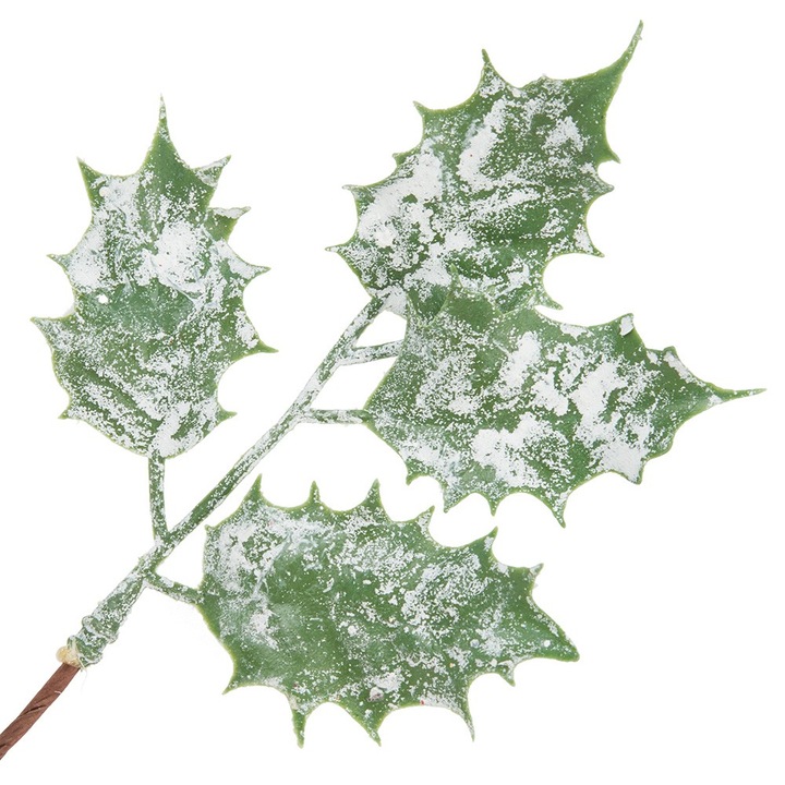 4 leveles ág Holly Twig Green Frost Dekolo.pl, zöld/fehér, 17cm