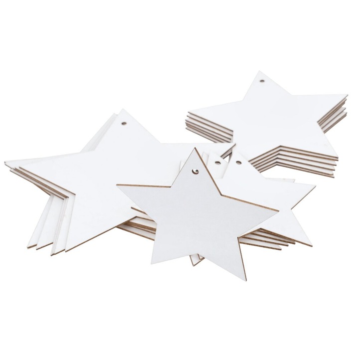 Set 18 stele decorative, Dekolo.pl, pentru brad, cu orificii pentru agatare, 10-15cm