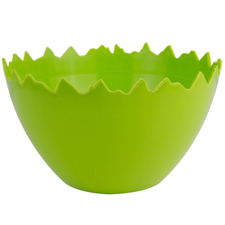 Virágcserép, Dekolo.pl, műanyag, tojáshéj alakú, zöld, 10x17cm