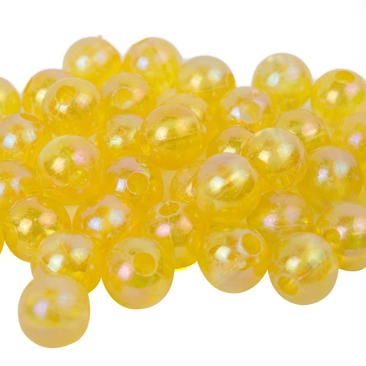 Set de artizanat Dekolo, margele rotunde 8mm, galben, 10g