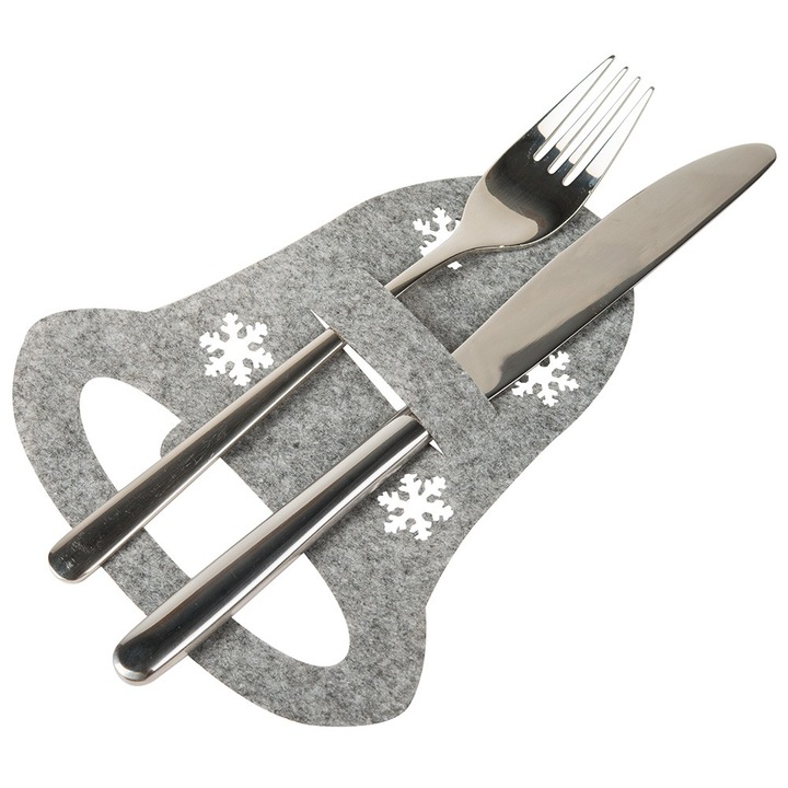 6 db evőeszköztartó készlet, Dekolo.pl, szürke, 17x14,5 cm