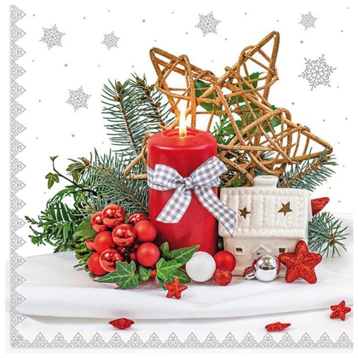 Set de 20 Servetele Dekolo, Motiv Craciun, 33x33cm