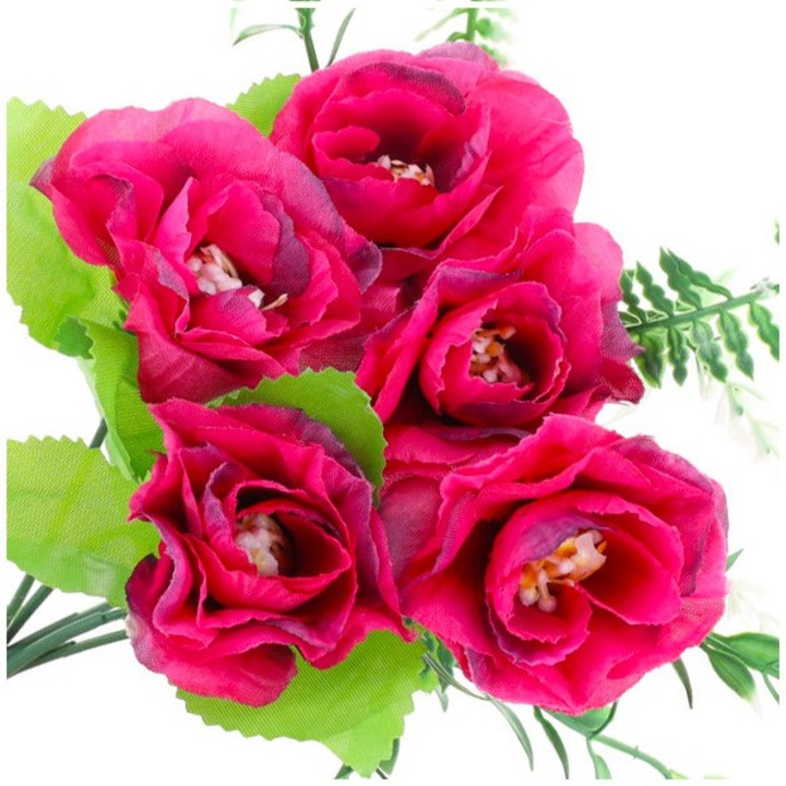 Buchet artificial, Dekolo.pl, amarant, 5 ramificatii, 5x3cm, 30cm