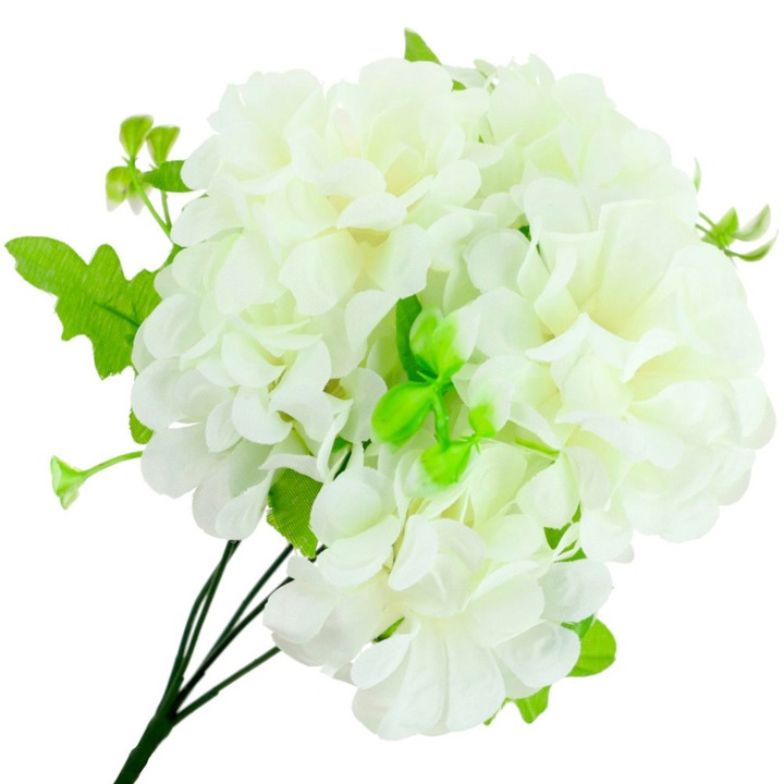 Изкуствен букет Dekolo.pl, хризантеми, екрю, 30 см, комплект от 5 кичура