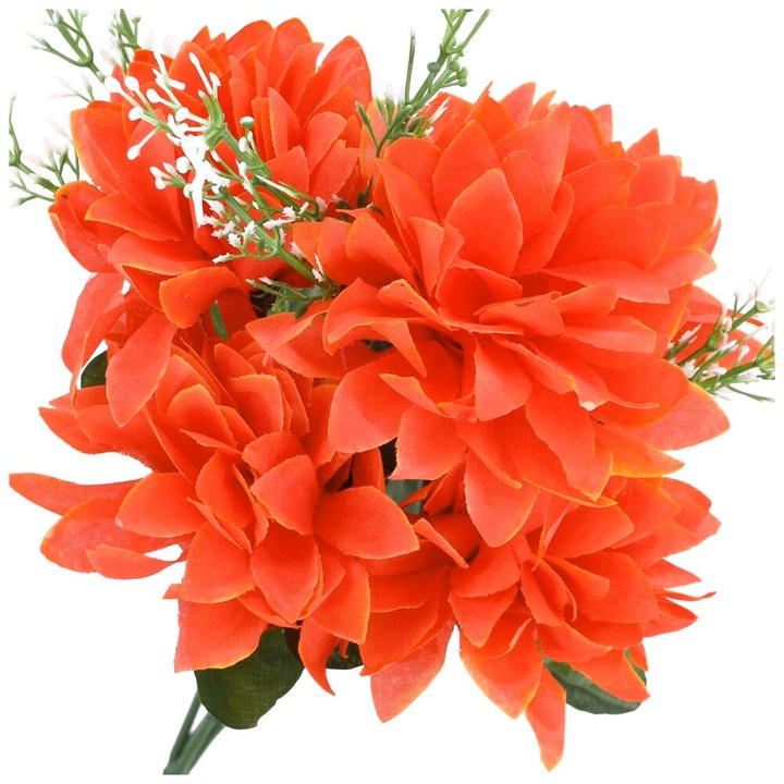 Dekolo.pl műnövények, dáliák, 5 ág, narancssárga, 34 cm