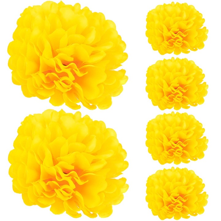 6 db művirág készlet, Dekolo.pl, 6 cm, Sárga