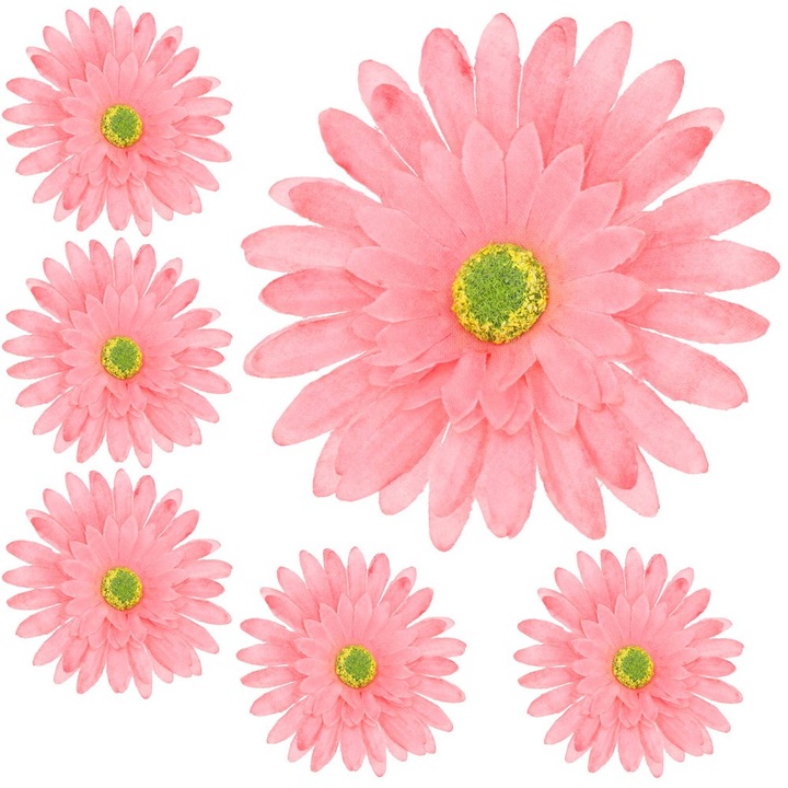 6 fej műgerbera készlet, Dekolo.pl, rózsaszín, 10cm