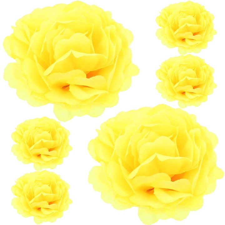 6 db művirág készlet, Dekolo.pl, krizantém, sárga, 5cm