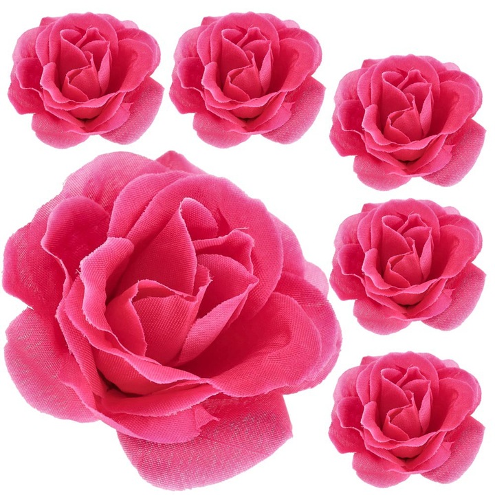 Dekolo.pl művirágfejek, rózsaszín, amaránt, 6cm