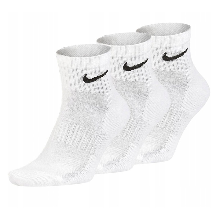 Спортни чорапи Nike Everyday Cushion, памучни, бели, комплект от 3 чифта, Бял