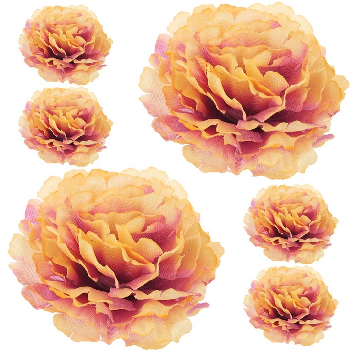 6 db művirág készlet, Dekolo.pl, 5cm, narancs