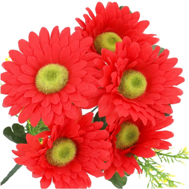 Műgerbera csokor, Dekolo.pl, 5 ág, piros, 33cm