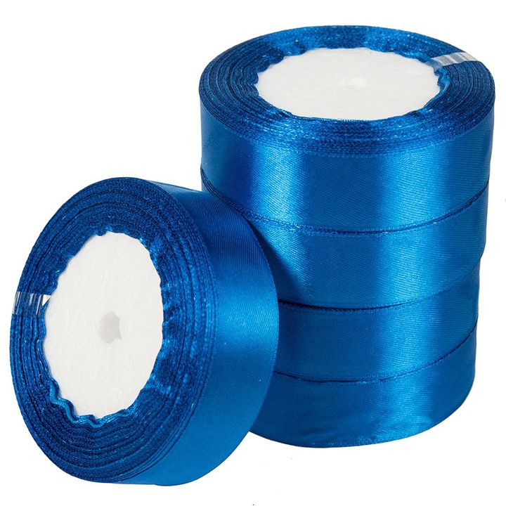 Set 5 panglici Dekolo.pl, 22m, 25mm, albastru, satin