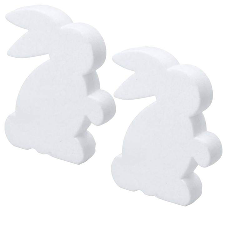 Комплект от 2 декоративни фигурки, Dekolo.pl, полистирен, бяло