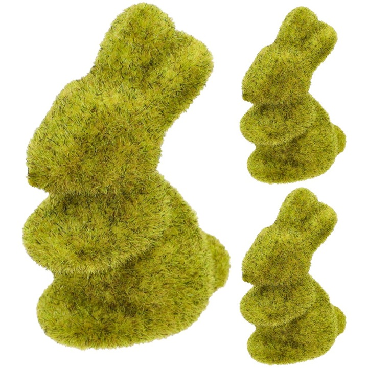 3 db dekoratív figurából álló készlet, Dekolo.pl, Nyuszi modell, 8x5x3cm, zöld