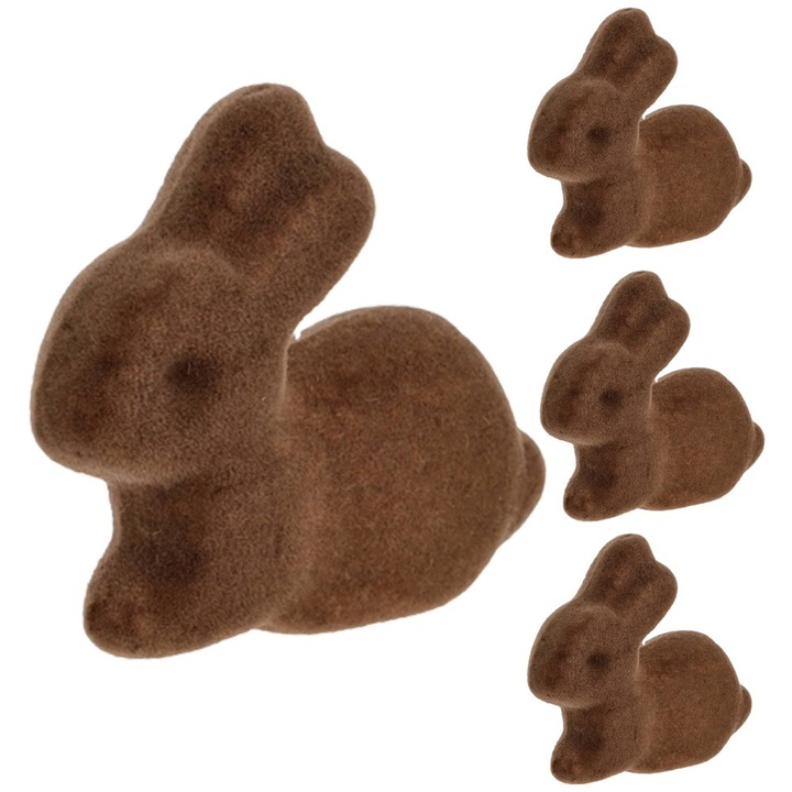 Set de 4 Iepurasi Decorativi, Dekolo.pl, Maro, 6x5.5x2cm