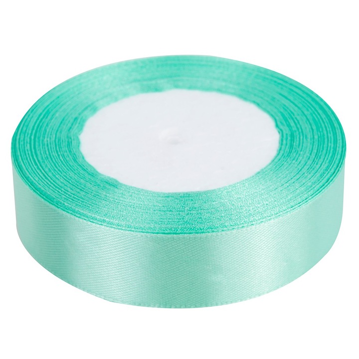 Panglica satinata, Akces, 25mm x 32m, Verde menta