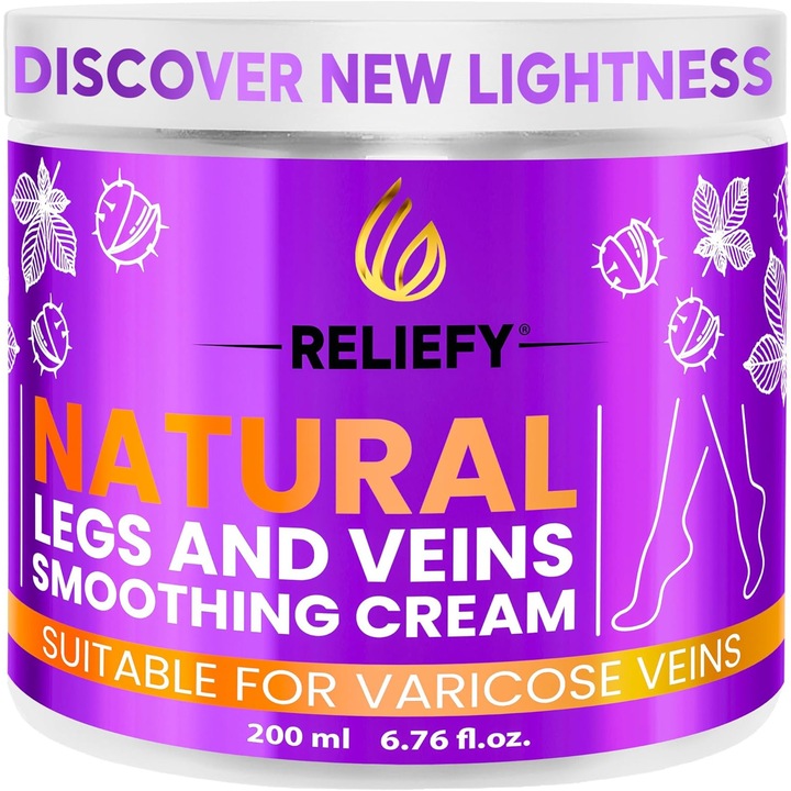 Relify testápoló krém visszérre, természetes összetevők, 200ml