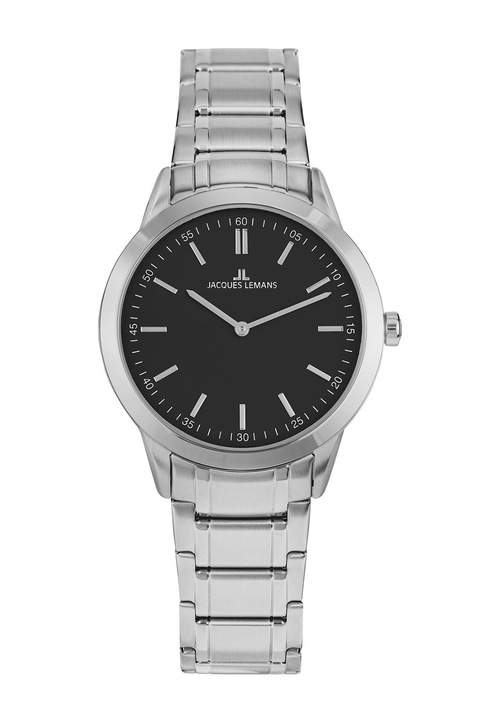 Jacques Lemans, Ceas de otel inoxidabil cu doi indicatori, Argintiu