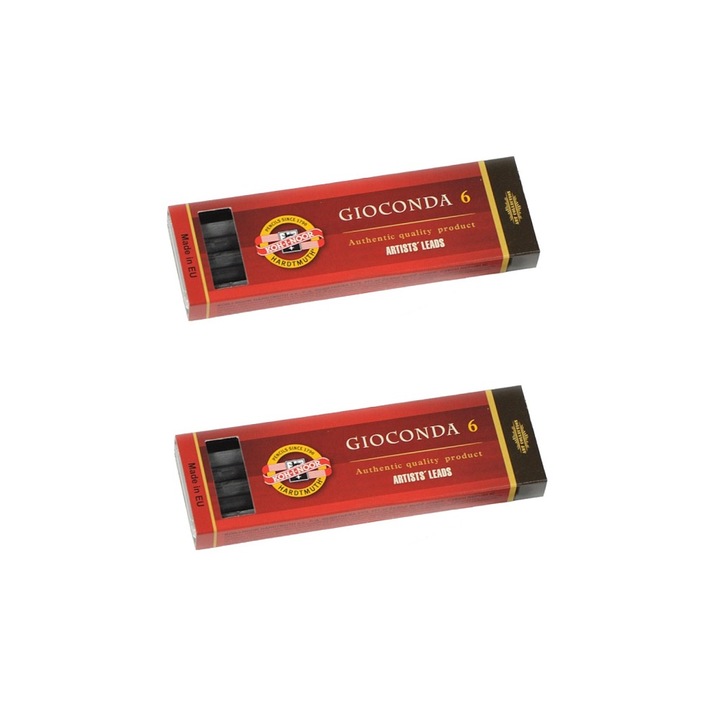 Set 2 Pachete Mine Grafit pentru Creioane Mecanice, 5.6 x 120 mm, Tarie Soft, 6 Bucati, Gioconda Koh-I-Noor