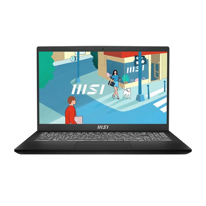 Laptop MSI Modern 15 H, 15.6" Full HD, Intel® Core™ i5 13420H pana la 4.6 GHz, 16 GB RAM DDR4, 512 GB SSD, Intel® UHD Graphics, Windows 11 Home, Black DDR4